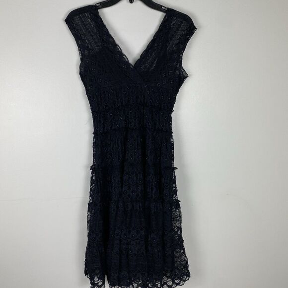 Black Lace Dress Sz Small Fairy Dark Cottagecore Victorian Sexy Goth Max Studio - Picture 9 of 9